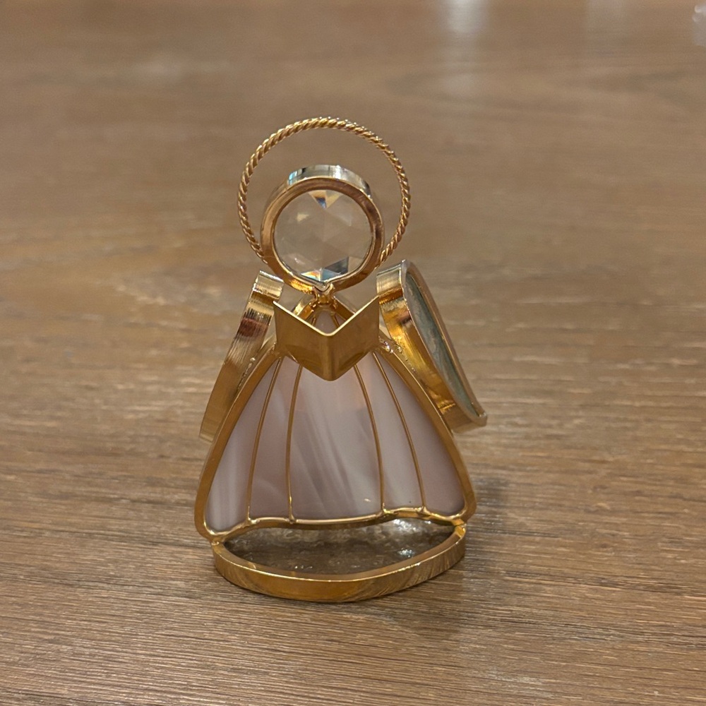 Gold and Pink Angel Candle Holder